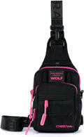 WOLFpak 4L Mini Tactical Sling Bag (Black Neon Pink) Compact Crossbody Backpack for Gym Travel &amp EDC | Tactical Shoulder Bag with Multiple Pockets – Lightweight Durable Sling Pack for Men &amp