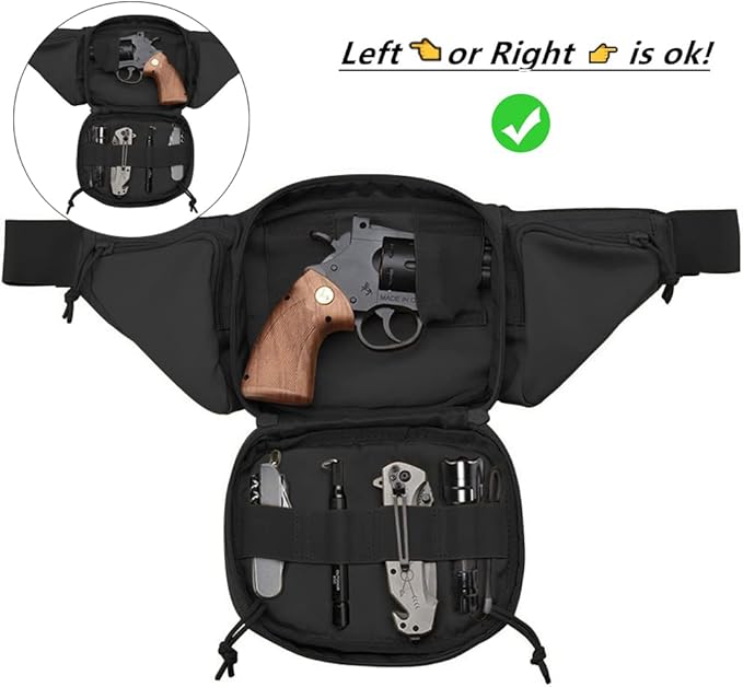 1 Black Gun Fanny Pack + 1 Black Gun Sling Bag