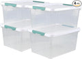 35 Quart Plastic Storage Bins with Lids 4-Pack Stackable Clear Storage Organizing Box for Garage Closet Kitchen