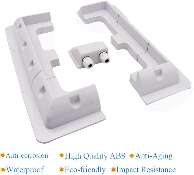Solar Panel Mounting Brackets ABS Corner Bracket Kit 7PCS Drill-Free Widely Used on Roofs of RV Caravans Vehicles Camper Vans Sheds Garages Deck of Boats White