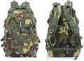 Tactical Backpack 25L Waterproof Molle Bag Out Bag for Men Women Hiking Daypacks Fishing Camping Motorcycle (Jungle camouflage)