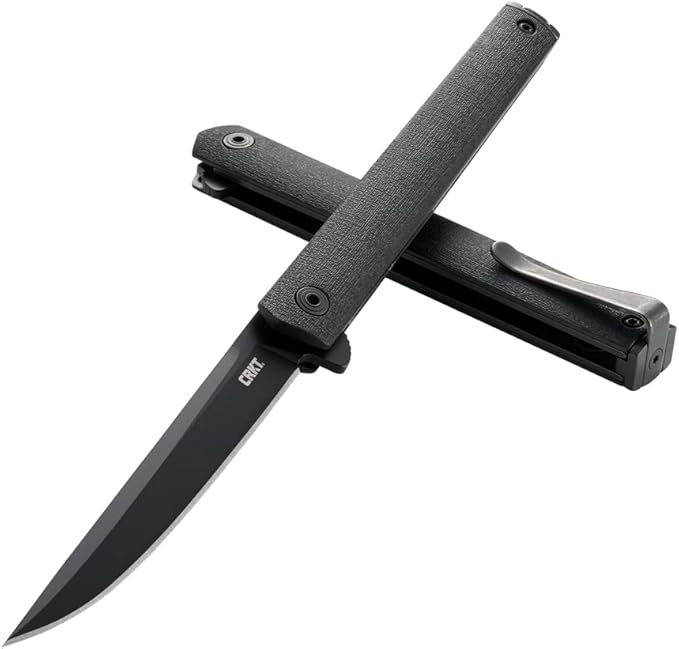 CRKT CEO Everyday Carry EDC Pocket Folding Knife with Liner Lock: AUS 8 Plain Edge Blade Glass-Reinforced Nylon Handle Reversible Pocket Clip 7097K