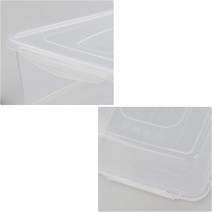 14 Quart Plastic Storage Bins with Lid Clear Latching Box Set of 4