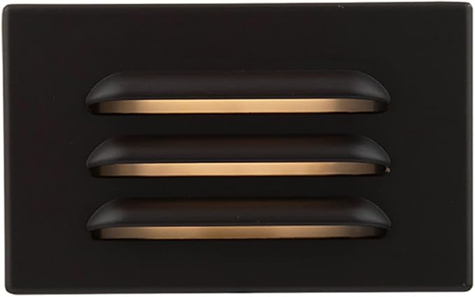 WAC Landscape Lighting 5in 12V LED Horizontal Louvered Surface Mounted Indoor or Outdoor Step Light and Wall Light 2700K Warm Built-in LED in Bronze