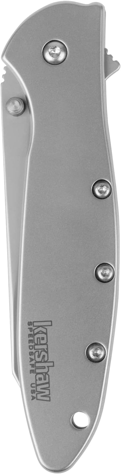 Kershaw Leek BlackWash Pocket Knife (1660BLKW) 3 Sandvik 14C28N Steel Blade 410 Stainless Steel Handle BlackWash Finish SpeedSafe Assisted Open Frame and Tip Locks Reversible Pocketclip 3 OZ