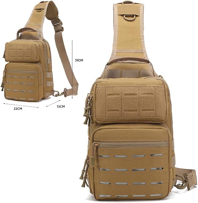 Outdoor Sports Hiking Sling Bag Shoulder Pack Camouflage Tactical Molle Chest Bag - Green