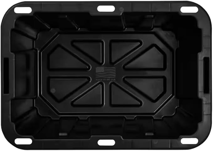 Heavy-Duty 7-Gallon Tough Storage Tote in Black with Yellow Lid UW83540