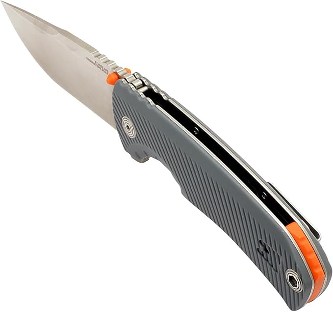 SOG Tellus FLK Daily Outdoor Full-Sized Frame Lock Folding Knives | GRN Handle | CRYO 440C Stainless Steel Blade | Reversible Pocket Clip