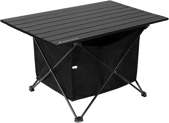 ROCK CLOUD Portable Camping Table Ultralight Aluminum Camp Table with Storage Bag Folding Beach Table for Camping Hiking Backpacking Outdoor Picnic Size L