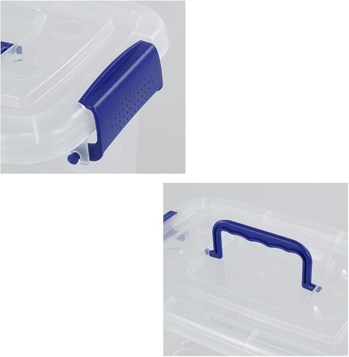 6-Pack 5 Quart Plastic Storage Box with Handle Clear Storage Bin