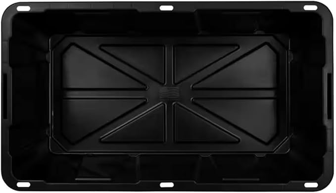 Heavy-Duty 40 Gallon Storage Tote in Black with Yellow Lid RO33797