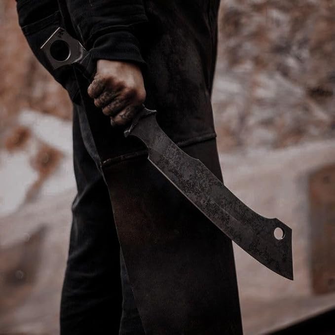 OLDZ CRAFTZ- Handmade High Carbon Steel Chopping Blade Sword Full Tang Outdoor Hunting Camping Hiking Survival with Protective CoverCosplay Swords LARP Sword Prop Swords Cosplay &amp Gifts