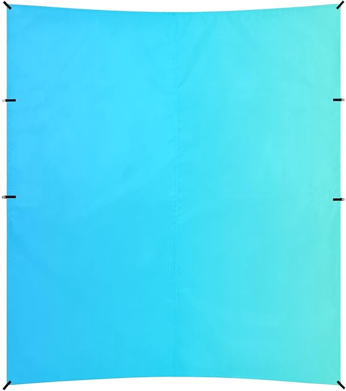 Light Blue Gradient Stable Beach Tent UPF50 Water-Resistant Large Portable Sun Shelter with Sand Pockets for Camping Fishing Backyard Fun