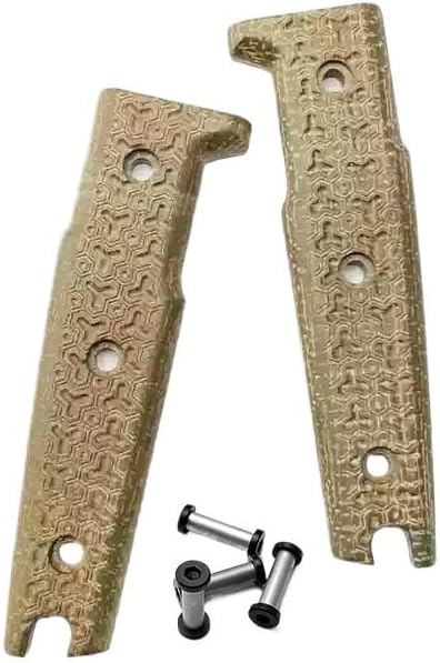 1 Pair Micarta Scales Handle Patch Blank DIY Replacement with 4 Sets Screws(Green)