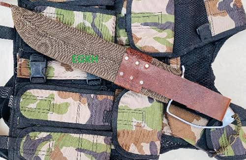 14 Custom D-Guard Hunting Predator Full Tang Knife - Hand Forged from 5160 Carbon Steel - Rosewood Handle - Ready to Use