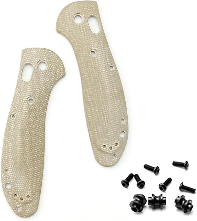 1 Set Scales Handle Fits for Benchmade Griptilian 551 Micarta Handle Patch with 3 Sets Support Shafts