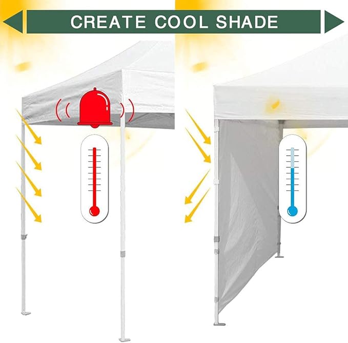 Eurmax USA 10x20 Pop Up Canopy SunWall-UV Protection for TentsBlocks Sunlight&ampWindWater Resistant Side Wall OnlyEasy Hook &amp Loop InstallationFit for 20FT Straight Leg Shelters&ampGazeboB
