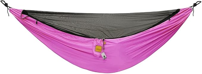 Portable Hammock Camping Hammock Double Portable Hammock Lightweight Nylon Parachute Hammocks for Patio Backyard （Expanded size: 270* 140cm） for Backpacking Beach ( Color : Pink Size : 270*140cm )