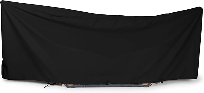 Covermates Hammock Cover – Classic 12-Gauge Vinyl Weather-Resistant Polyester Lining Adjustable Buckle Straps &amp Lightweight Protection 188W x 58D x 20H Black