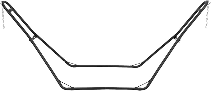 Hammock Stand Heavy-Duty Portable Hammock Stand Only 550-Pound Capacity Camping Stand Fits 9.5-14 Foot Hammocks Powder-Coated Steel Frame Universal Double for Outdoor Indoor Use Black