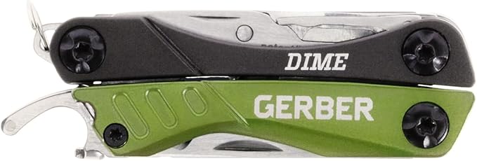 Gerber Gear Dime 12-in-1 Mini EDC Multitool - Needle Nose Pliers Pocket Knife Keychain Bottle Opener - EDC Gear and Equipment - Green