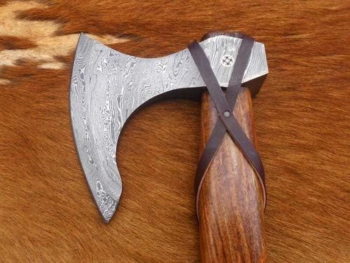 Axe Damascus Steel 23 Natural Wood Handle Axe/Hand Forged Woodsman Axe