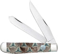 WHISKEY BENT HAT CO. Traditional Trapper Folding Pocket Knife 4.125 Closed Length 440C Stainless Steel Blades (Corriente)
