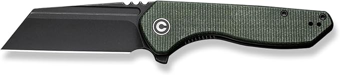CIVIVI Pocket Knife for Men ExOne Folding Knife with Flipper 2.94 Nitro-V Reverse Tanto Blade Micarta Handle for Perfect EDC Gift C23036-3