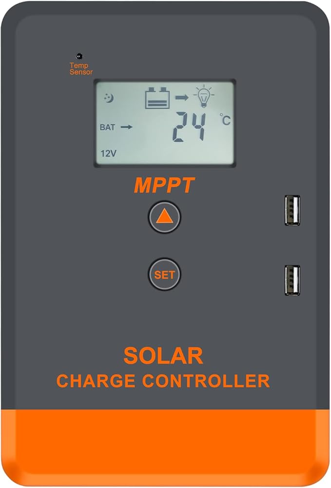 PowMr MPPT Solar Charge Controller 30AMP for 12V/24V Auto MAX 75V 780W Input w/LCD Display for Lead-Acid Lithium Battery