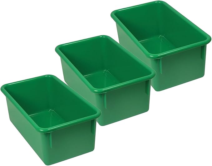 Romanoff ROM12105-3 Stowaway Plastic Tray (No Lid) Green Pack of 3