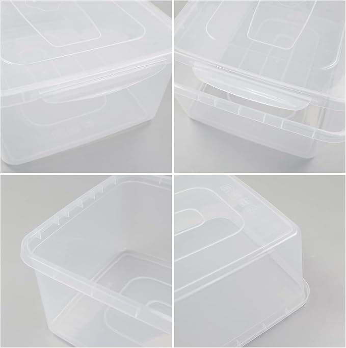 16 Quart Clear Storage Boxes Plastic Storage Containers 2 Packs