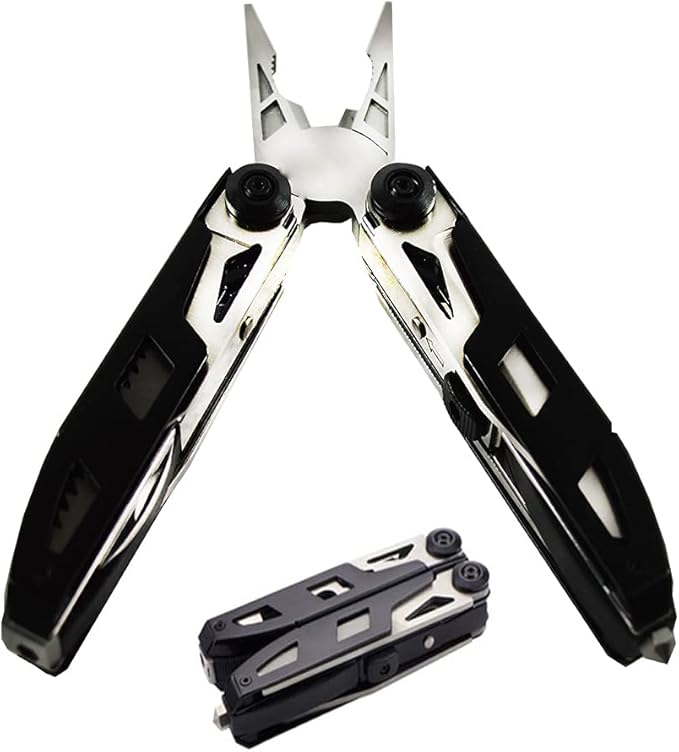 INTBUYING Stainless Steel Multifunctional Outdoor Tool Pliers Portable Equipped with Durable Nylon Bag Multitool Pliers Pocket Knife for Outdoor Camping Hiking