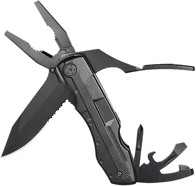Multitool Pliers Foldable Pocket Knife Tool Screwdrivers Wire Cutter Bottle Opener Can Opener Belt Clip Compact Camping &amp EDC Gear