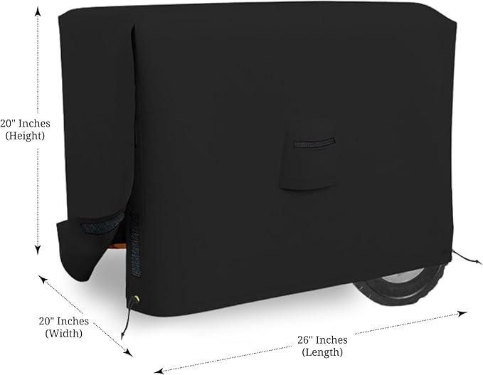 Covers &amp all Outdoor Generator Cover 18 Oz Heavy Duty Waterproof UV &amp Weather Resistant Universal Portable Equipment Storage Protector with Air Vents &amp Drawstrings (26W X 20D X 20H B