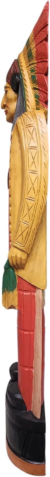 WorldBazzar 5 Foot Axe Indian Huge Hand Crafted Wooden Sculpture Cowboys Horseshoes Shotgun Old west Hunting Cigar Store