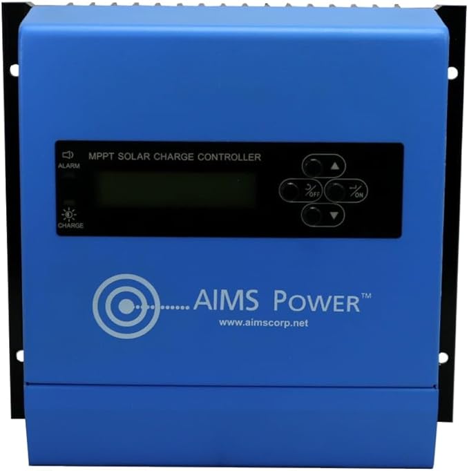 Aims Power SCC30AMPPT 30 AMP Solar Charge Controller 12V or 24 Volt Solar Systems 4 Stage Charging Battery Type Selector Stackable Over Temp Protection