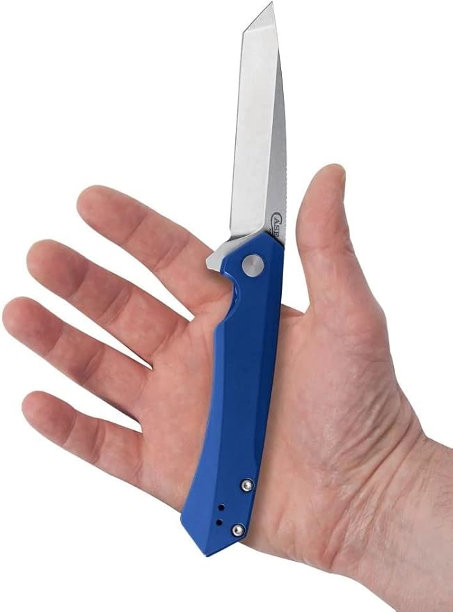 Case XX WR Pocket Knife Kinzua EDC S35VN Tanto Blade Blue Anodized Aluminum Handle W/Clip #64663 (KINZUA) 4 3/4 Inches Closed