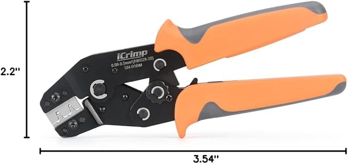 iCrimp XH2.0mm XH2.54mm XH3.96mm Dupont D-Sub Terminals JST Pin Crimper SN-01BM Crimping Tools for Crimper Plier for AWG 28-20 （0.08-0.5mm2）