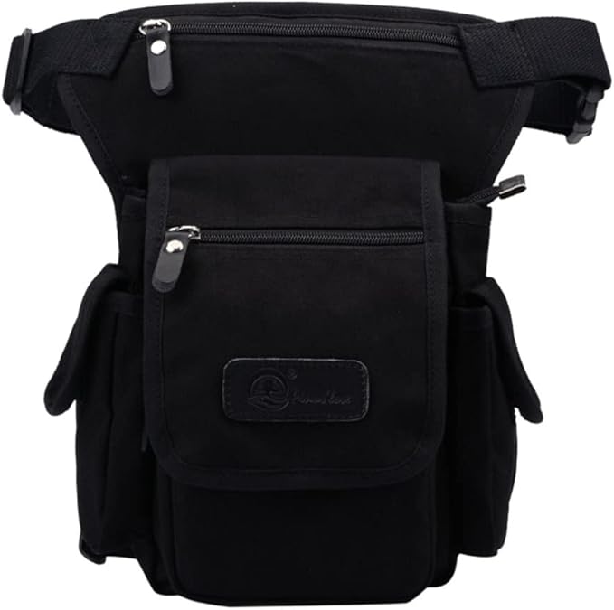 Motorcycle leg bag Drop Leg Bag Men Canvas Waist Drop Leg Bag Messenger Shoulder Fanny Pack Cross Body Thigh Hip Bum Belt for Travel Motorcycle Riding(Coffee)