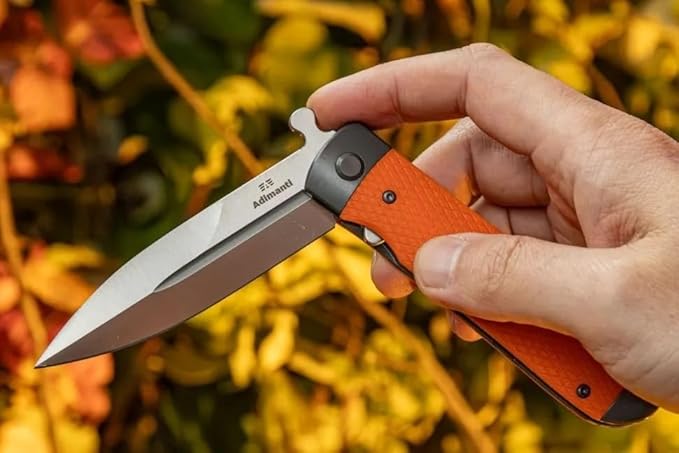 Firebird GANZO Adimanti Samson-OR Folding Pocket Knife Razor Sharp D2 Steel Blade Ergonomic G10 Anti-Slip Handle with Clip Hunting Fishing Camping Outdoor Flipper EDC Pocket Knife (Orange)