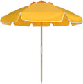 AMMSUN 7.5ft Heavy Duty High Wind Beach Umbrella Commercial Grade with Air Vent Ash Wood Pole &amp Carry Bag UPF 50+ Sun Protection for Patio Garden Pool Backyard Yellow