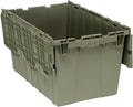 Quantum QDC2515-14 Plastic Storage Container with Attached Flip-Top Lid 25 x 15 x 14 Gray