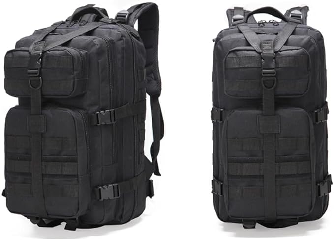Military Tactical Backpack 3 Day Assault Pack Army Molle Bag Backpacks Rucksack 35L (Black)