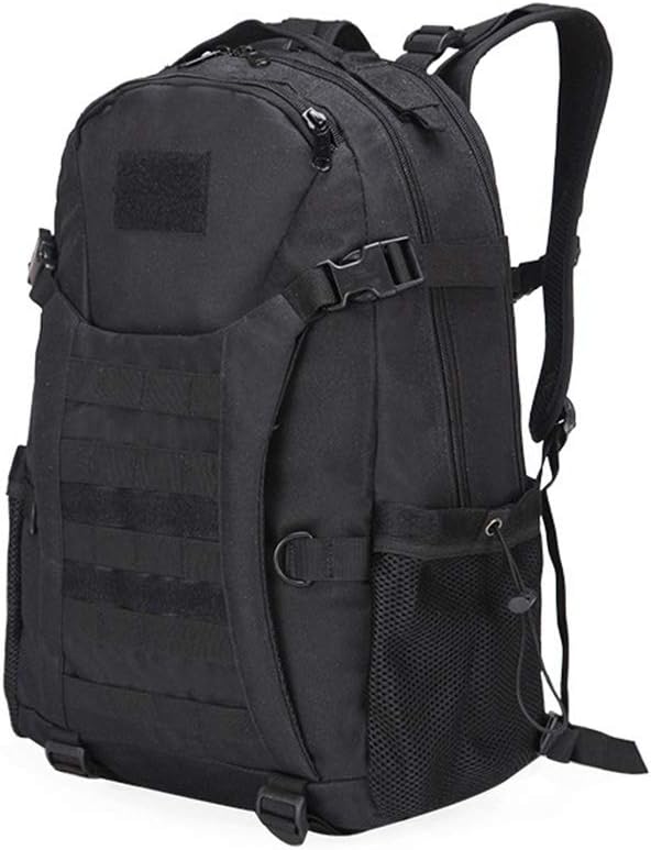 Outdoor Sports Pack Hiking Bag Tactical Rucksack Camo Knapsack Combat Camouflage Tactical Molle 30L Backpack - Black