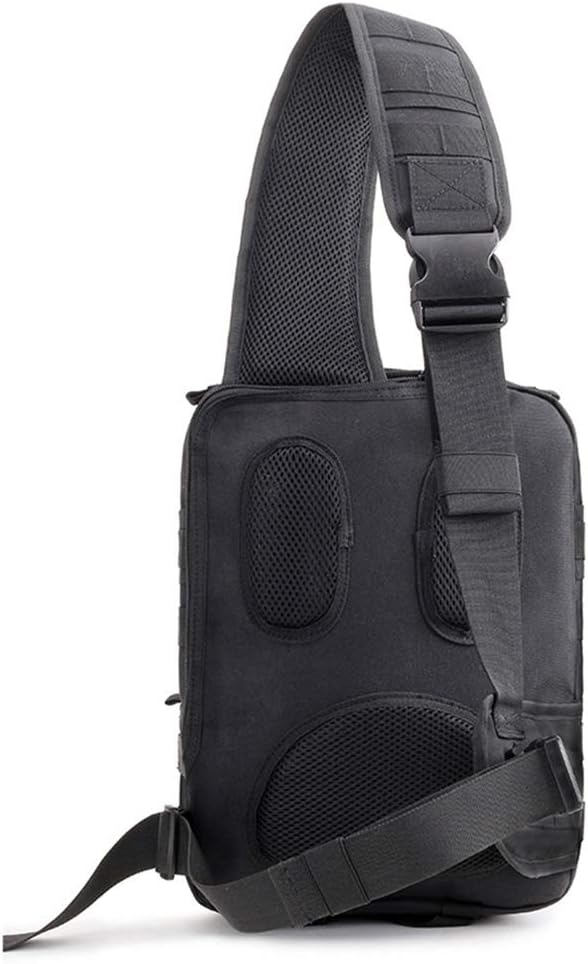 Sunnystacticalgear Outdoor Sports Hiking Sling Bag Shoulder Pack Camouflage Tactical Molle Chest Bag - Black