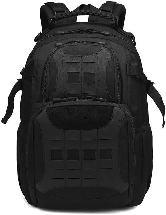 Outdoor Sports Pack Hiking Bag Rucksack Knapsack Combat Camouflage Tactical Backpack- Black Medium