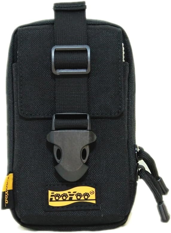 Looyoo/A148 Tactical Phone Pouch with Shoulder Strap EDC Utility Waist Pack Dual Layer Nylon Black and Khaki
