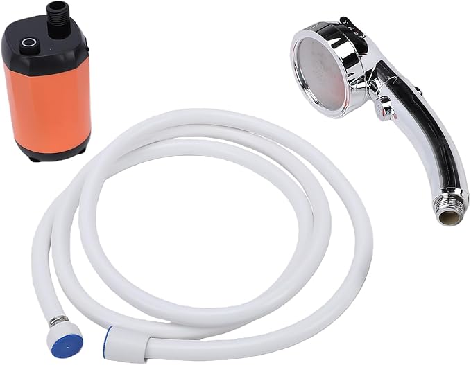 Portable Shower Pump 6.5M High Lift Camping Shower with Temperature Display Head Pipe for Outdoors Camping Hiking Car Pet Washing