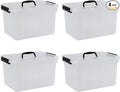 10 Liter Plastic Storage Box 4-pack Clear Latch Storage Bins with Lids