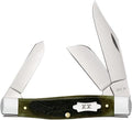 Case XX WR Pocket Knife Large Stockman Olive Green Bone Item #39232 (6375 SS) Length Close: 4 1/4 inches